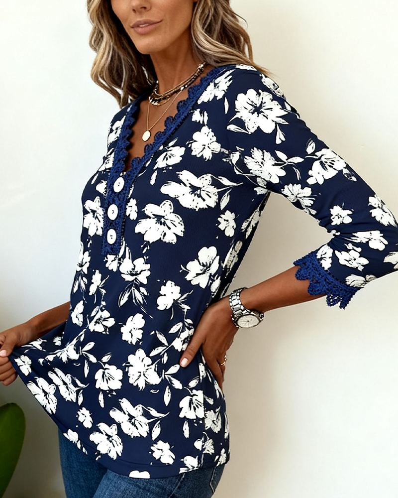 V-Neck Long Sleeve Top in Solid Color