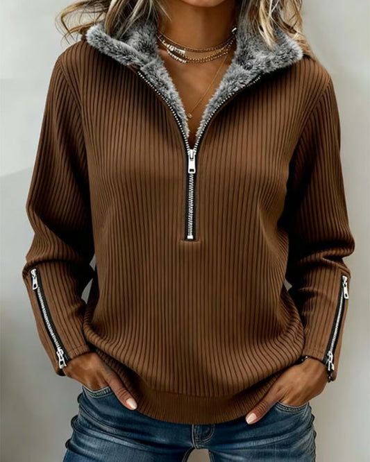 Casual Half-Zip Collar Sweatshirt