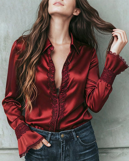 Lace-Embellished Stylish Blouse
